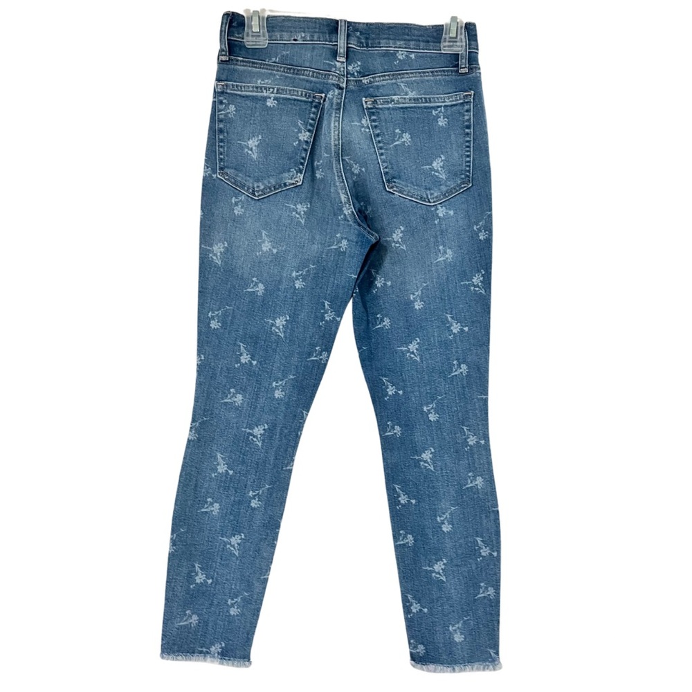 Gap Skinny Jeans True Skinny Floral Print Stretch Denim Raw Hem - Picture 2 of 7